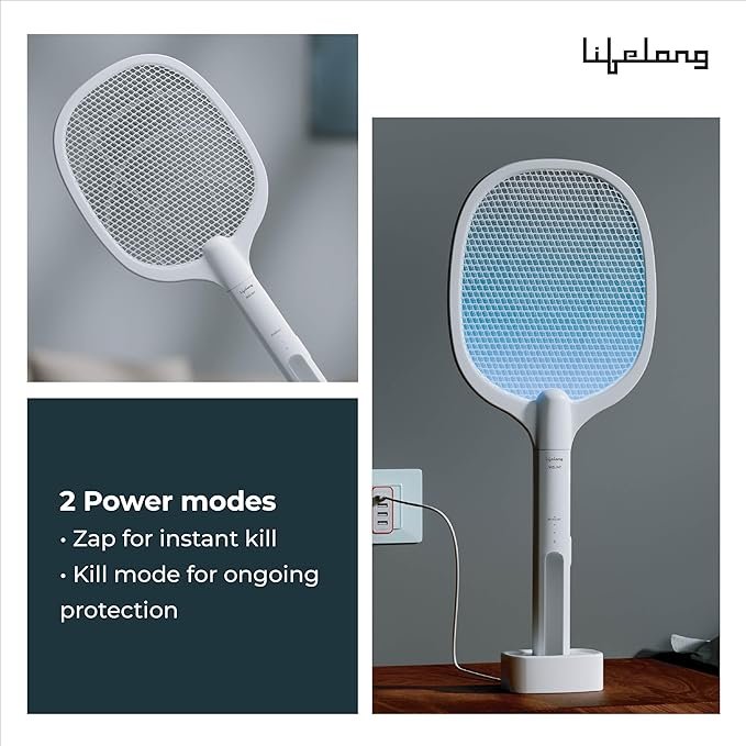 Mosquito Racket | Electric Bug Zapper Swatter with Rechargeable Battery | Portable Mosquito Killer for Indoor & Outdoor Use