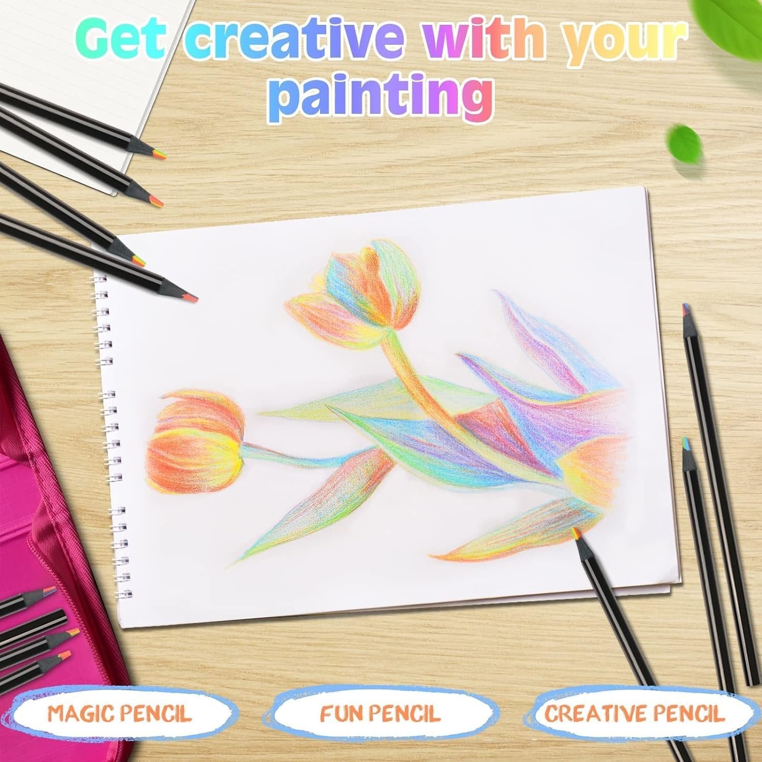 Rainbow Pencil Set ? Multi-Color Drawing & Writing Pencils for Kids & Artists, Smooth Color-Blending Rainbow Core Pencils for School, Art & Gifts