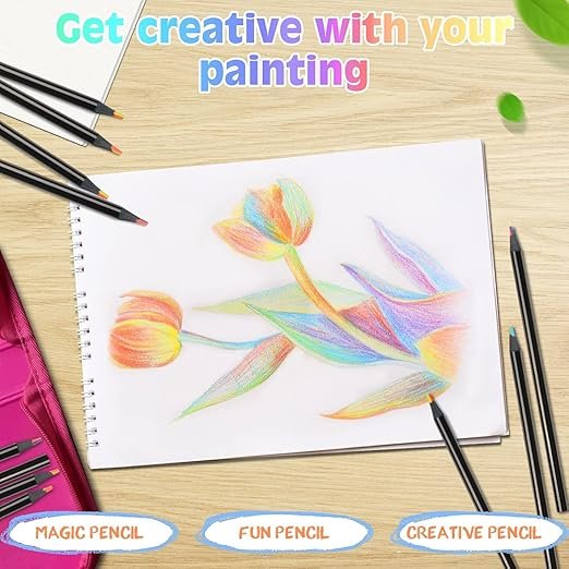 Rainbow Pencil Set ? Multi-Color Drawing & Writing Pencils for Kids & Artists, Smooth Color-Blending Rainbow Core Pencils for School, Art & Gifts