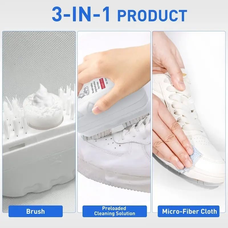 2 in 1 Shoe Cleaning Brush ? Dual-Sided Scrubber for Shoes, Sneakers & Soles, Soft Bristles & Hard Scraper for Deep Cleaning, Portable Shoe Care Tool