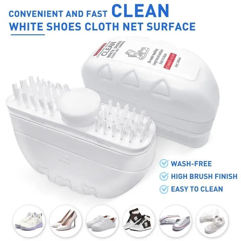 2 in 1 Shoe Cleaning Brush ? Dual-Sided Scrubber for Shoes, Sneakers & Soles, Soft Bristles & Hard Scraper for Deep Cleaning, Portable Shoe Care Tool