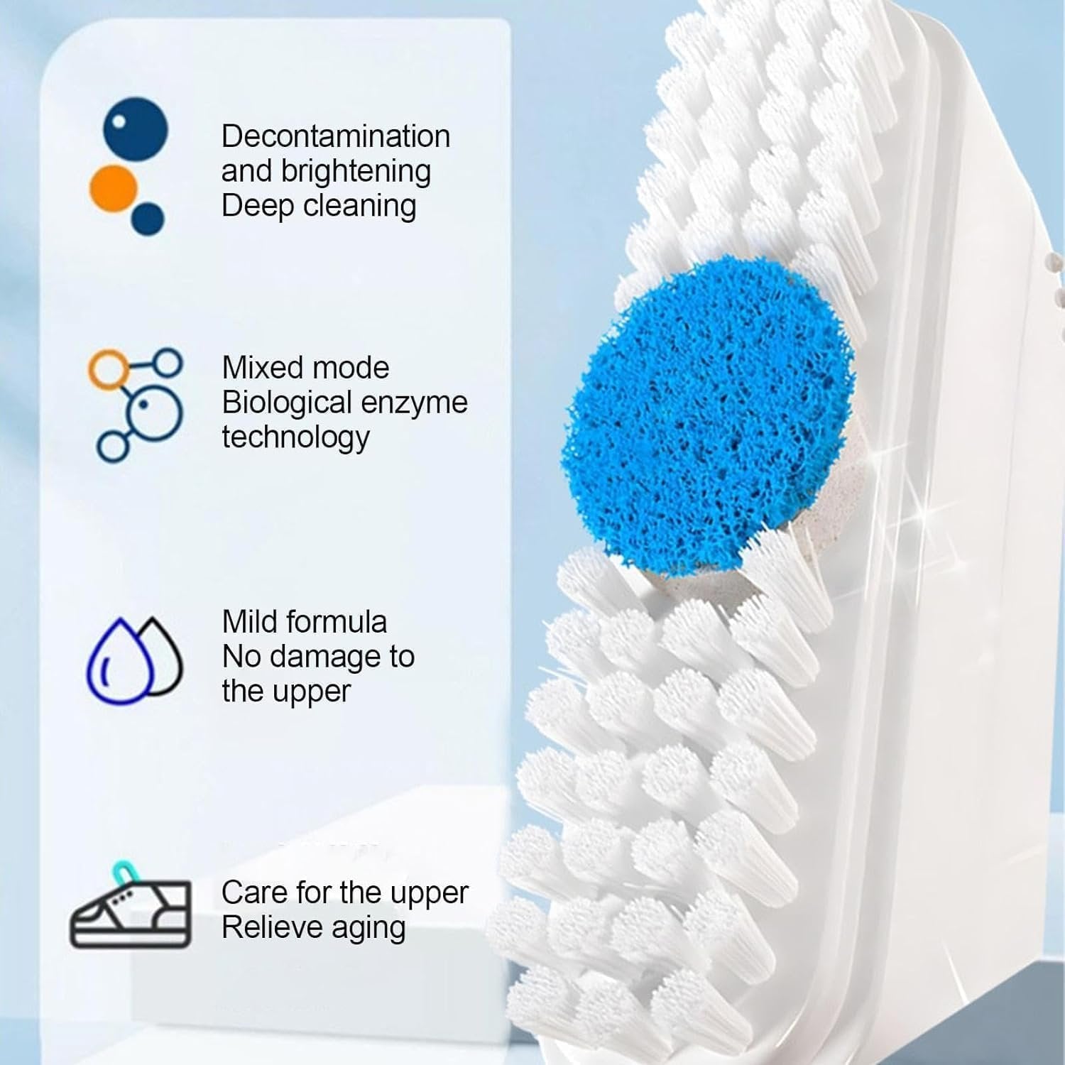 2 in 1 Shoe Cleaning Brush ? Dual-Sided Scrubber for Shoes, Sneakers & Soles, Soft Bristles & Hard Scraper for Deep Cleaning, Portable Shoe Care Tool
