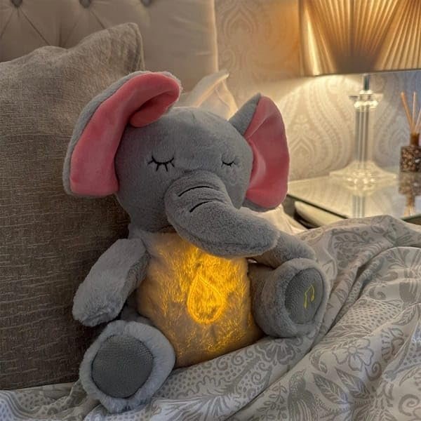 Breathing Elephant Plush Toy ? Soft Soothing Sleep Companion for Babies & Kids, Simulated Breathing Motion with Calming Effect, Cuddly Bedtime Stuffed Animal