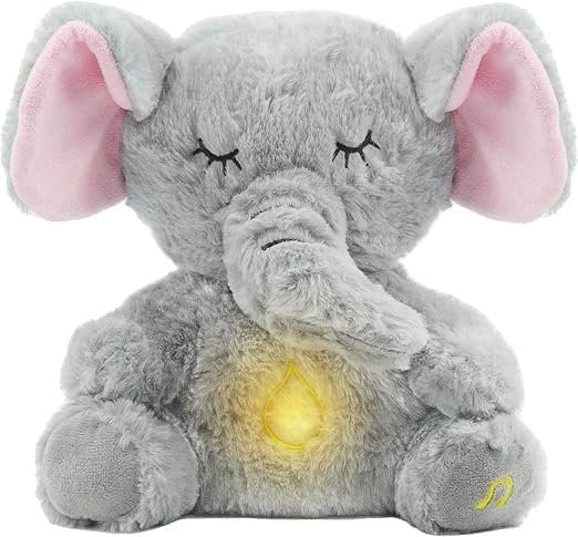 Breathing Elephant Plush Toy ? Soft Soothing Sleep Companion for Babies & Kids, Simulated Breathing Motion with Calming Effect, Cuddly Bedtime Stuffed Animal