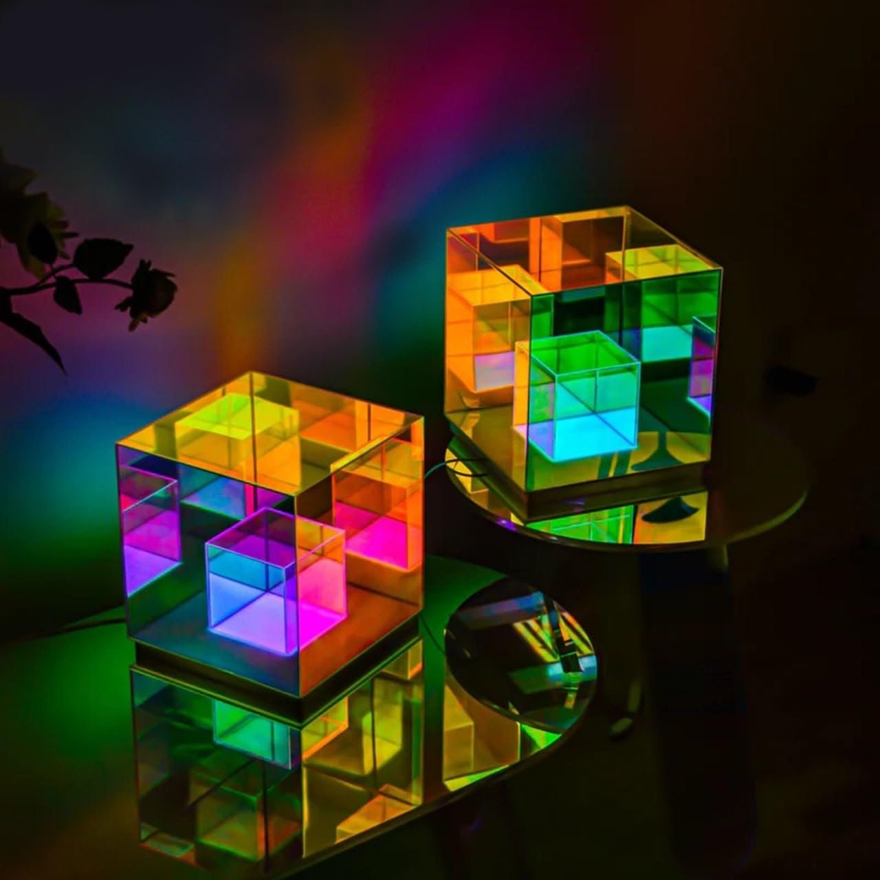 Infinity Cube Lamp ? LED Optical Illusion Light with 3D Mirror Effect, USB Powered Mood Light for Desk, Bedroom, Office & Home D?cor