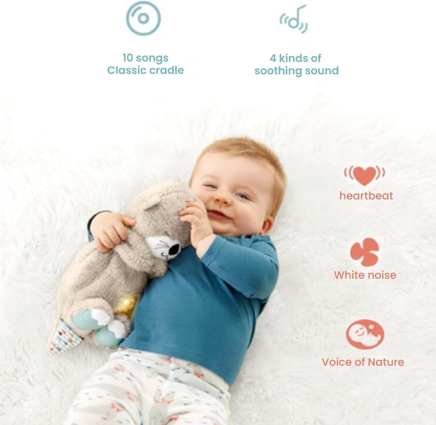 Breathing Teddy Bear Plush Toy ? Soft Sleep Companion with Simulated Breathing Motion, Calming Stuffed Animal for Babies, Kids & Anxiety Relief