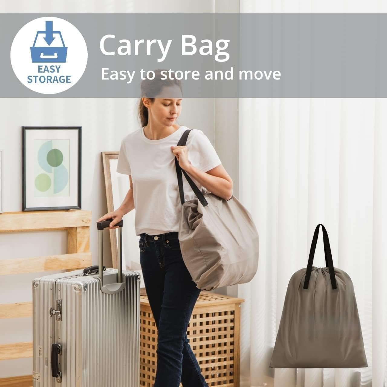 Air Mattress with Built-in Pump ? Queen Size Inflatable Bed with Fast Self-Inflation, Waterproof Flocked Top, Portable Blow-Up Mattress for Home, Camping & Guests