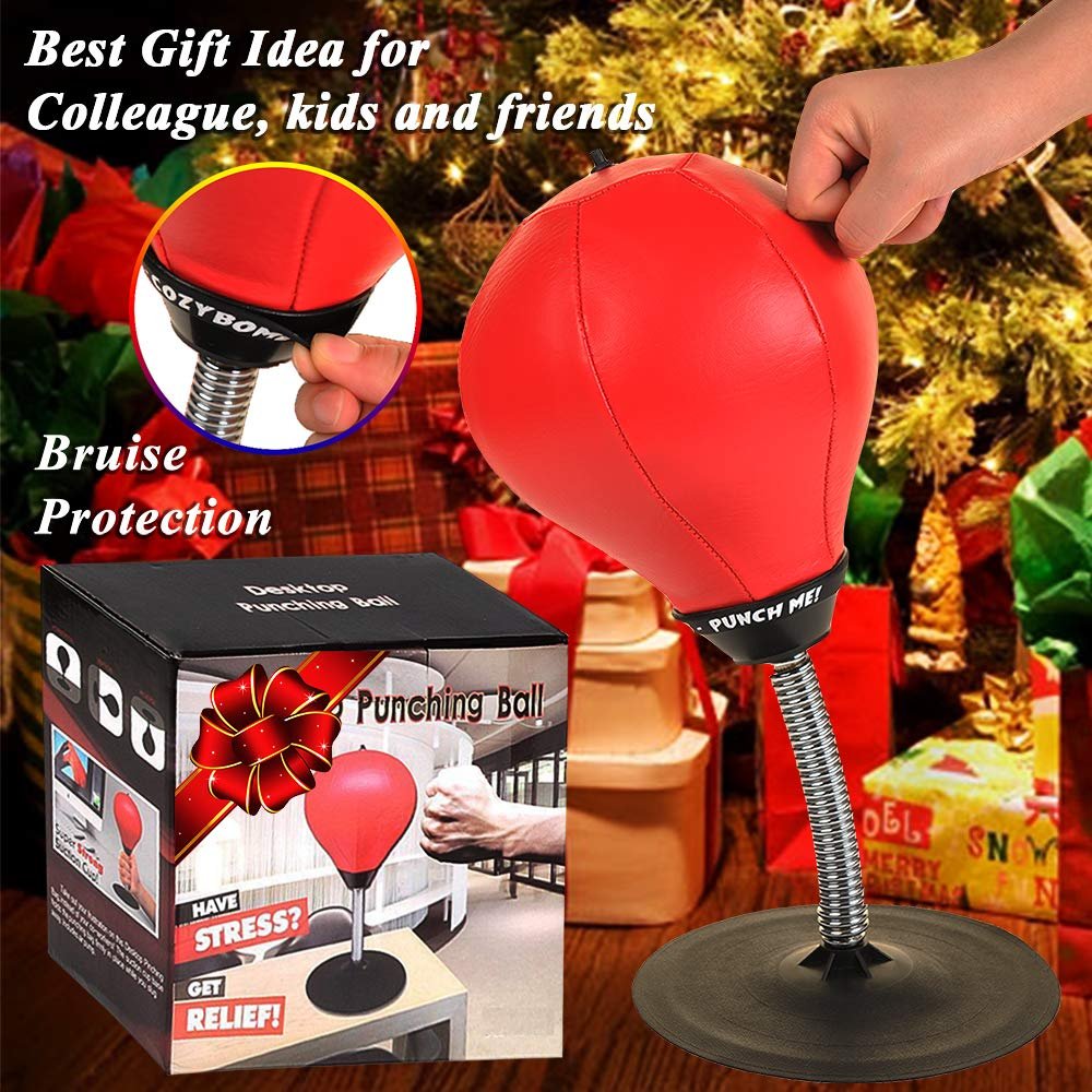 Desktop Punching Ball ? Stress Relief Speed Bag with Suction Base, Mini Boxing Ball for Office Desk, Workouts & Focus Boosting