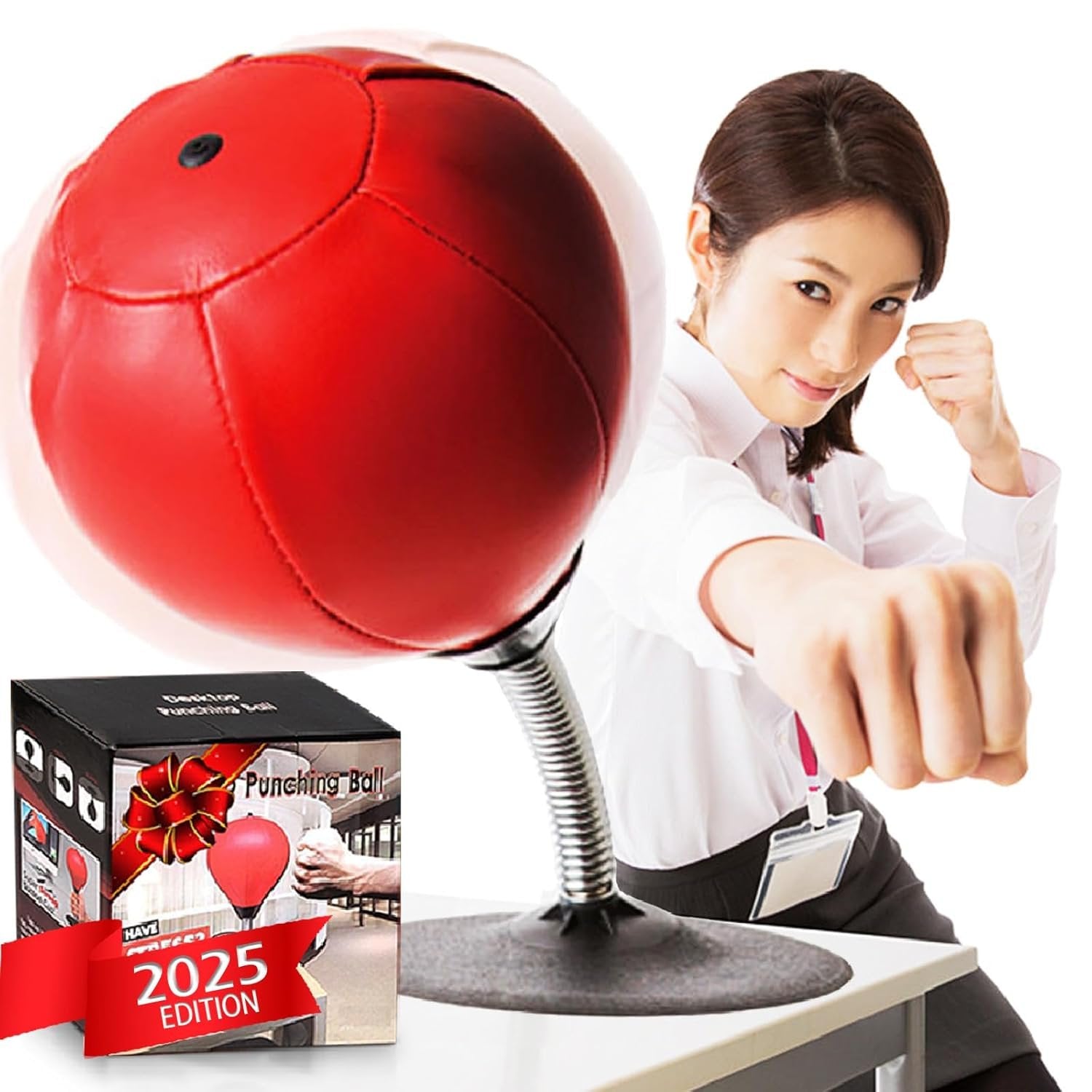 Desktop Punching Ball ? Stress Relief Speed Bag with Suction Base, Mini Boxing Ball for Office Desk, Workouts & Focus Boosting
