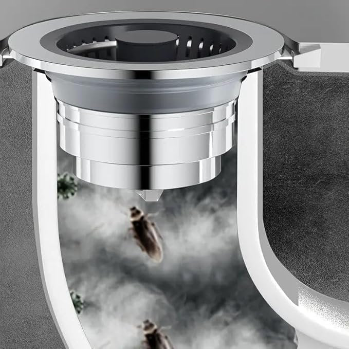 3 in 1 Kitchen Sink Drain Strainer Stopper ? Silicone Sink Filter, Hair Catcher & Plug, Anti-Clog Drain Cover for Kitchen, Bathroom, and Laundry Use