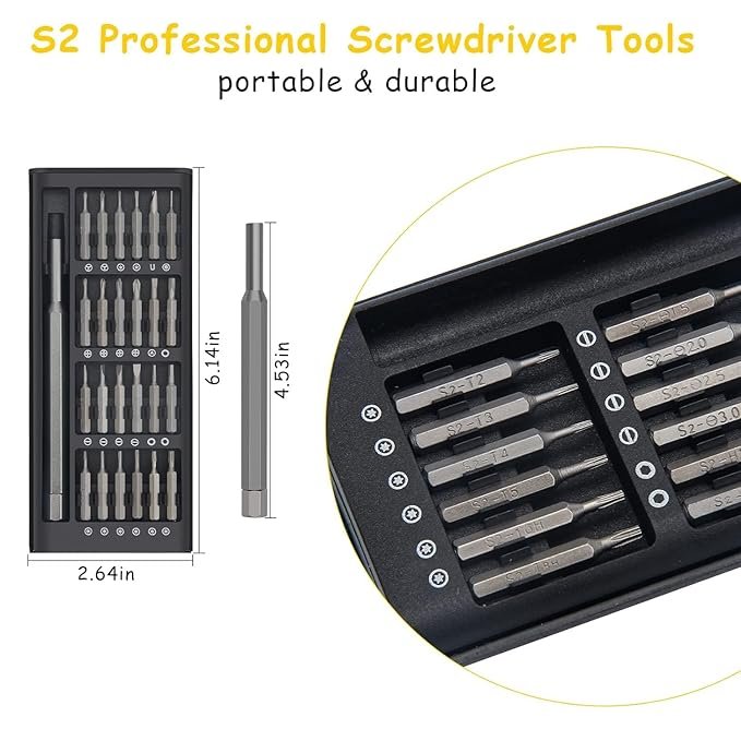 24 in 1 Precision Screwdriver Set ? Magnetic Repair Tool Kit with Aluminum Handle & 24 Bits, Compact Pocket Set for Mobile, Laptop, Eyeglass & Electronics Repair