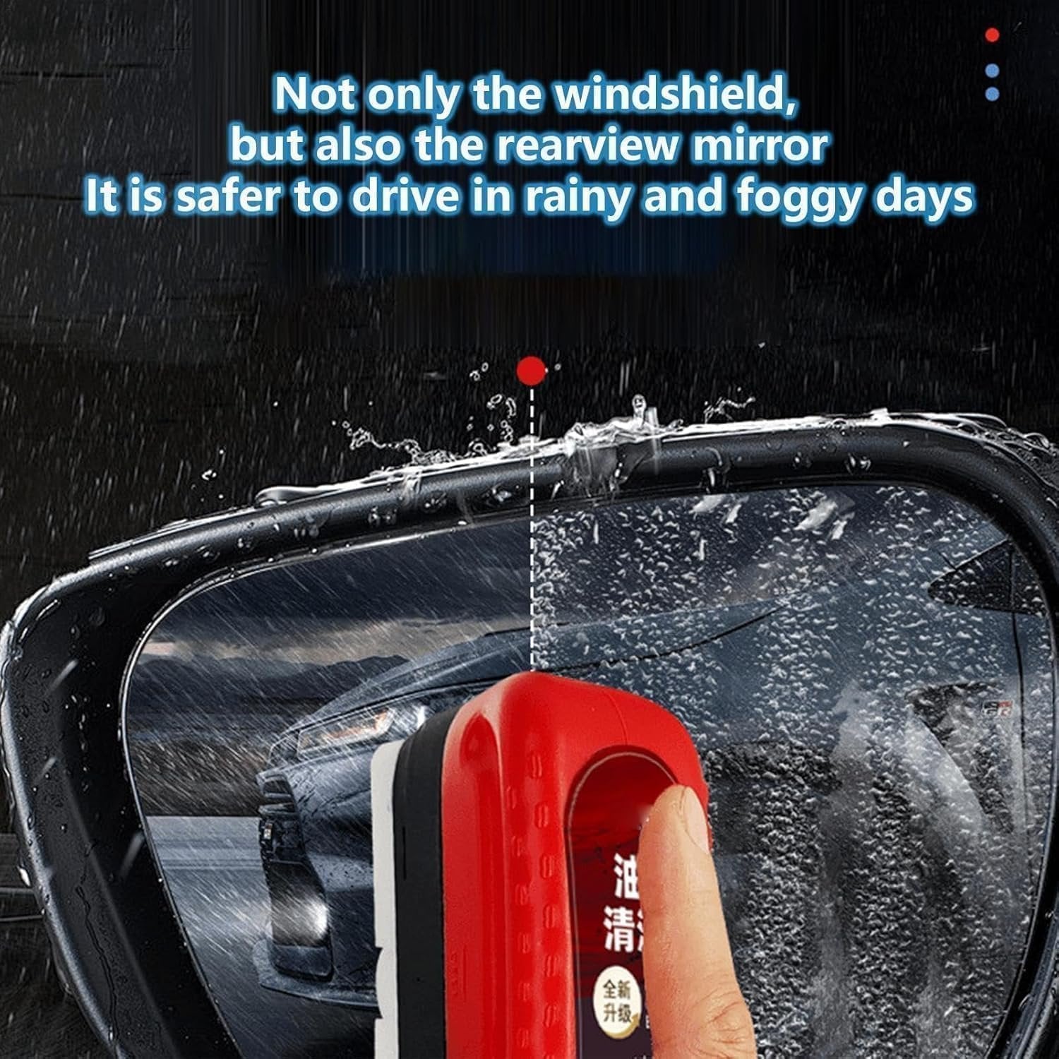 Oil Film Cleaning Brush ? Multipurpose Glass Scraper with Sponge Head & Handle, Removes Grease, Fog & Oil Film from Car Windshield, Mirrors & Windows