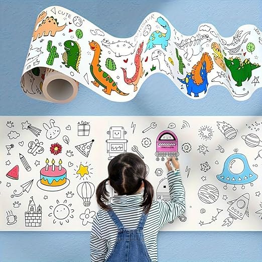 Drawing Roll (30?300 cm) ? Extra Long Art Paper Roll for Kids & Artists, White Blank Sketch Roll for Painting, Coloring, Crafts & School Projects