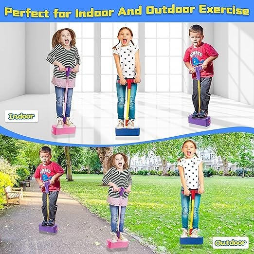 Pogo Jumper for Kids ? Foam Bouncy Jump Stick with Squeaky Sound, Safe Indoor & Outdoor Fun Exercise Toy for Boys & Girls (Ages 3+)