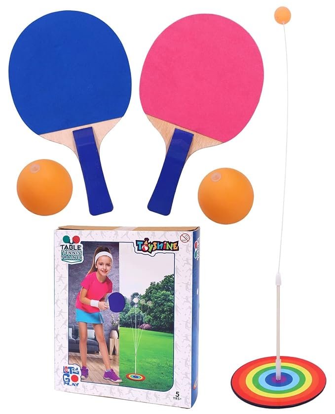 Ping Pong Table Tennis Trainer ? Solo Training Set with Elastic Rod & Base, Portable Practice Tool for Kids & Adults, Indoor Outdoor Ping Pong Rebounder