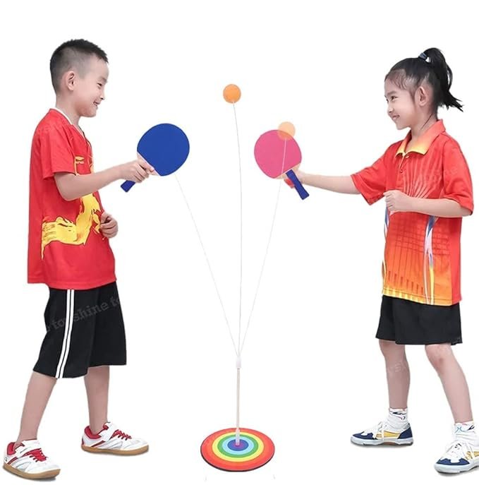 Ping Pong Table Tennis Trainer ? Solo Training Set with Elastic Rod & Base, Portable Practice Tool for Kids & Adults, Indoor Outdoor Ping Pong Rebounder