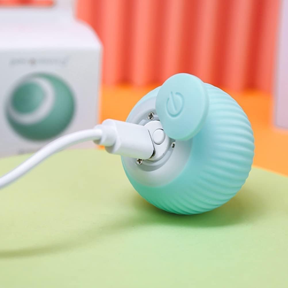 Pet Teasing Ball ? Interactive Automatic Rolling Ball Toy for Dogs & Cats, USB Rechargeable Smart Ball with LED Light for Indoor Play & Exercise