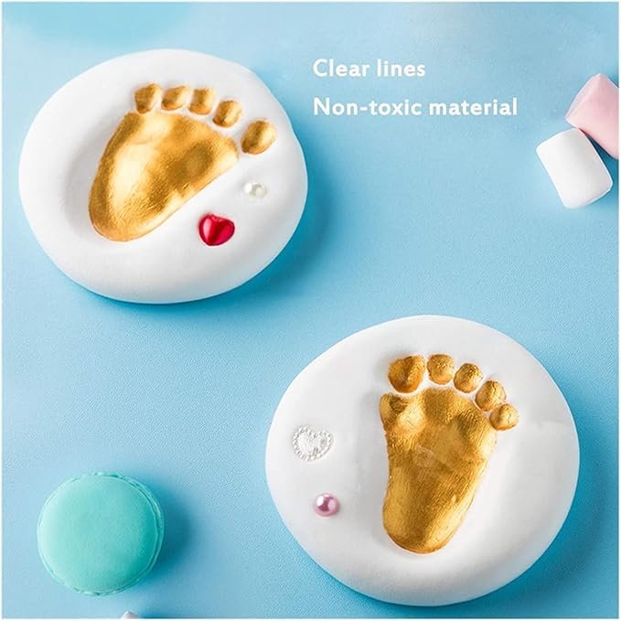 Baby Hand & Footprint Clay Kit ? Non-Toxic Keepsake Frame with Soft Air-Dry Clay for Newborn Handprint & Footprint | Memory Gift for Baby Shower, Mom & Dad