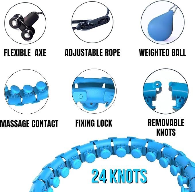 Weighted Hula Hoop for Adults & Kids ? Adjustable Fitness Hoop for Exercise & Weight Loss | Detachable Sections, Soft Foam Padding, Home Workout Equipment