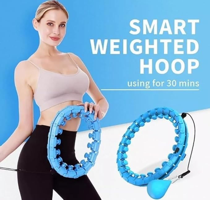 Weighted Hula Hoop for Adults & Kids ? Adjustable Fitness Hoop for Exercise & Weight Loss | Detachable Sections, Soft Foam Padding, Home Workout Equipment