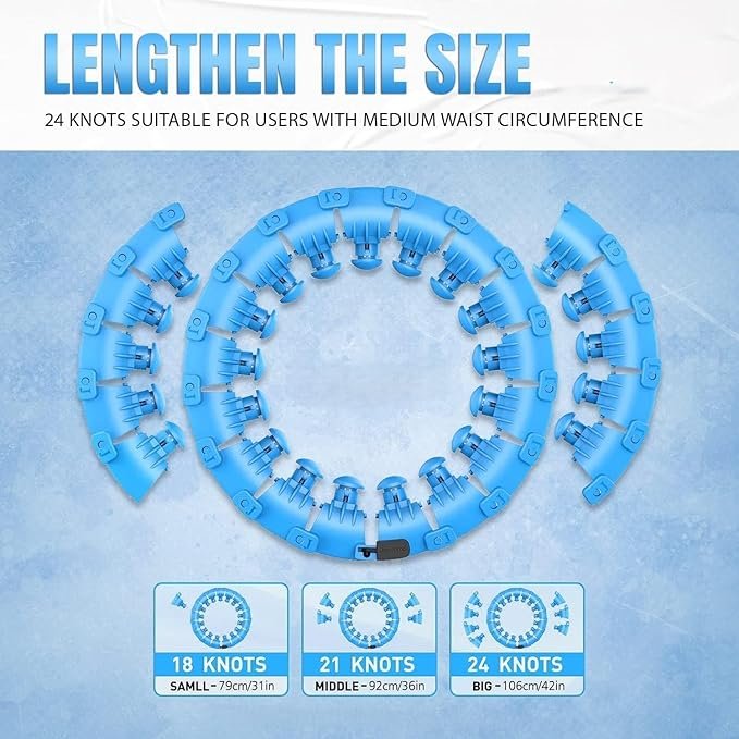 Weighted Hula Hoop for Adults & Kids ? Adjustable Fitness Hoop for Exercise & Weight Loss | Detachable Sections, Soft Foam Padding, Home Workout Equipment