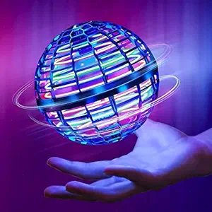 Flying Orb Ball ? Round Shape Hand-Controlled Drone Toy with LED Lights | USB Rechargeable, 360? Rotating Hover Ball for Kids & Adults, Indoor/Outdoor Fun