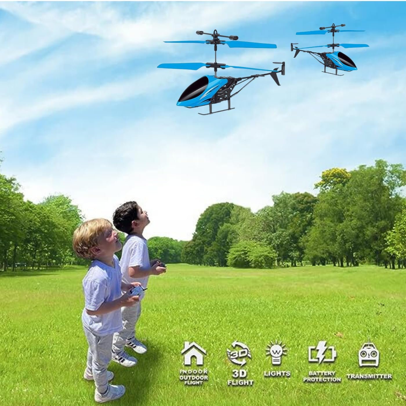 Flying Helicopter Toy with LED Lights ? Infrared Sensor Induction Aircraft for Kids | USB Rechargeable, Hand-Controlled, Auto Take-Off Hover Drone Toy