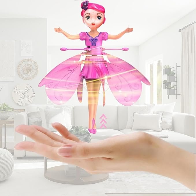 Flying Fairy Doll ? Hand Controlled Infrared Induction Hover Toy with LED Lights | USB Rechargeable, Auto Take-Off Magic Princess Doll for Girls (Ages 5+)