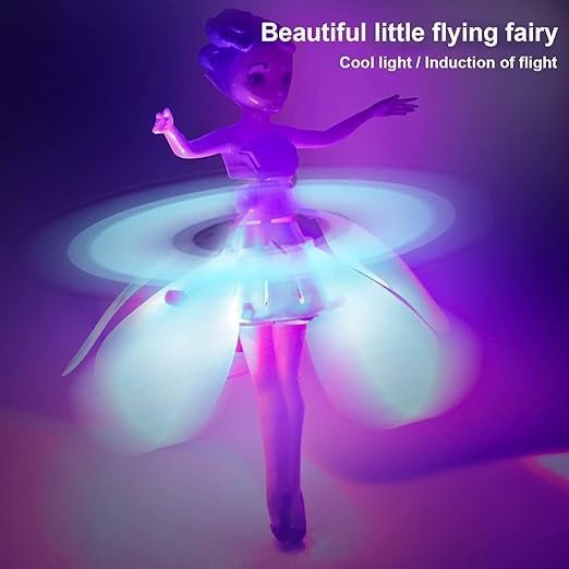 Flying Fairy Doll ? Hand Controlled Infrared Induction Hover Toy with LED Lights | USB Rechargeable, Auto Take-Off Magic Princess Doll for Girls (Ages 5+)