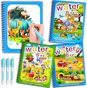 Magic Water Book for Kids ? Reusable Water Coloring Book with Pen | Mess-Free Learning & Drawing Activity for Toddlers & Preschoolers (Set of 1)