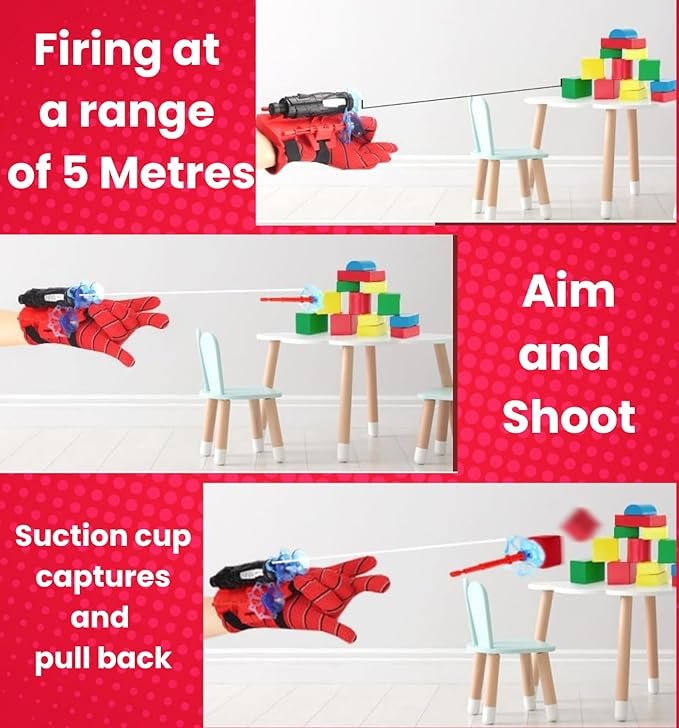 Kids Spider Web Shooters Toy ? Superhero Roleplay Wrist Launcher with Refill Cans | Adjustable Strap for Boys & Girls | Fun Outdoor & Indoor Action Toy