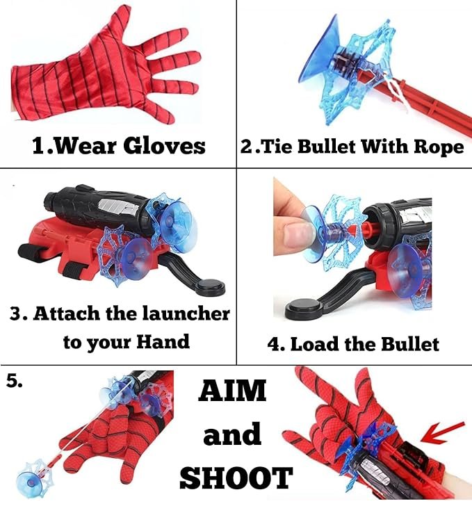 Kids Spider Web Shooters Toy ? Superhero Roleplay Wrist Launcher with Refill Cans | Adjustable Strap for Boys & Girls | Fun Outdoor & Indoor Action Toy
