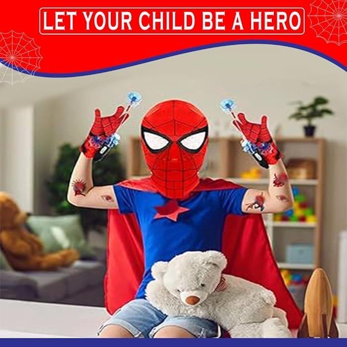 Kids Spider Web Shooters Toy ? Superhero Roleplay Wrist Launcher with Refill Cans | Adjustable Strap for Boys & Girls | Fun Outdoor & Indoor Action Toy