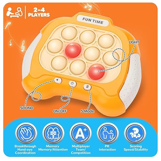 Puzzle Pop Light Up Game ? Electronic Pattern Popping Fidget Toy with LED Lights, 3 Game Modes | Sensory Travel Puzzle for Kids & Adults