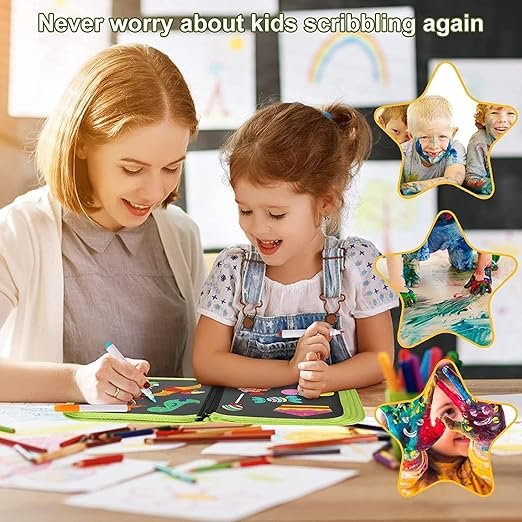 Reusable Kids Erasable Doodle Book Set ? 3 Magic Water-Draw Coloring Boards with Pen | Eco-Friendly, Mess-Free Travel & Learning Toy for Toddlers & Preschoolers