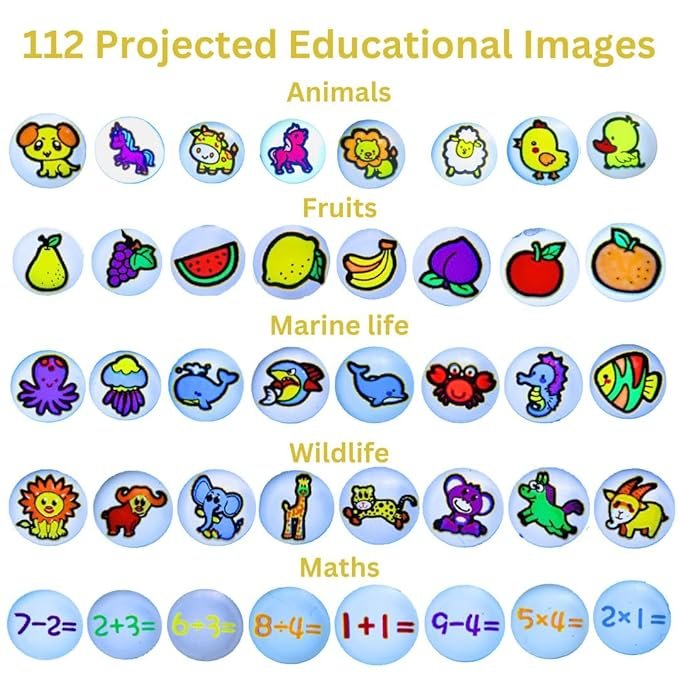 Mini Slide Projector Torch for Kids ? Educational Flashlight Toy with 3 Image Slides | Animal & Space Projection Torch Light for Learning & Fun