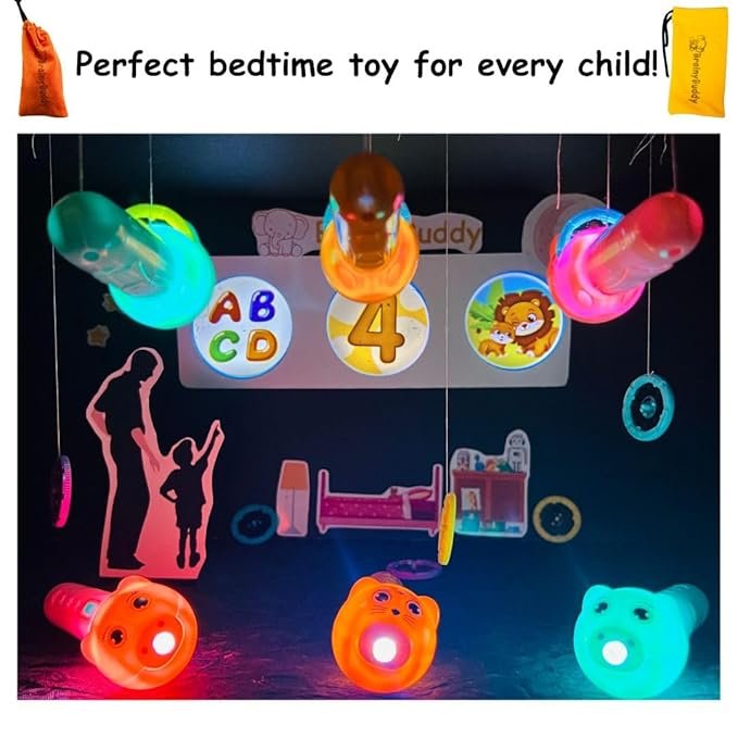 Mini Slide Projector Torch for Kids ? Educational Flashlight Toy with 3 Image Slides | Animal & Space Projection Torch Light for Learning & Fun