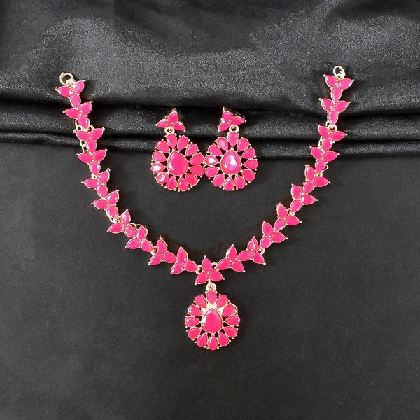 Elegant Rose Gold Pink Necklace Set ? Feminine and Stylish Jewelry for Women