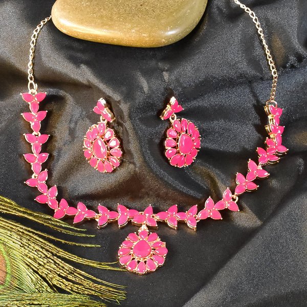 Elegant Rose Gold Pink Necklace Set ? Feminine and Stylish Jewelry for Women