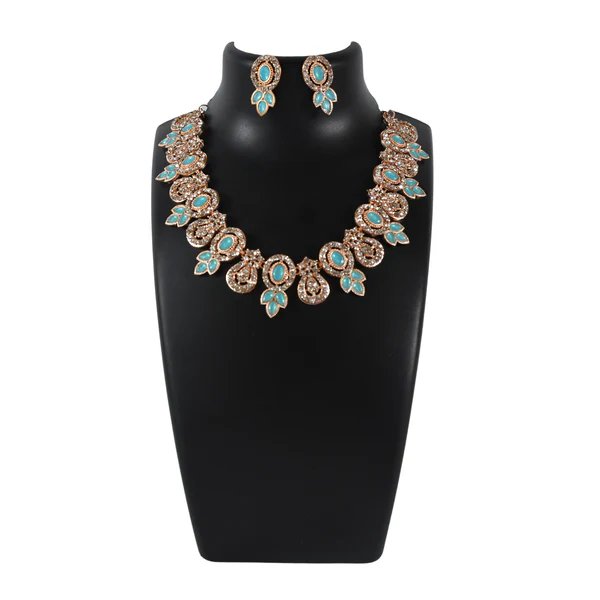 Sky Blue and White Diamond Necklace Set ? Stunning Jewelry for Women