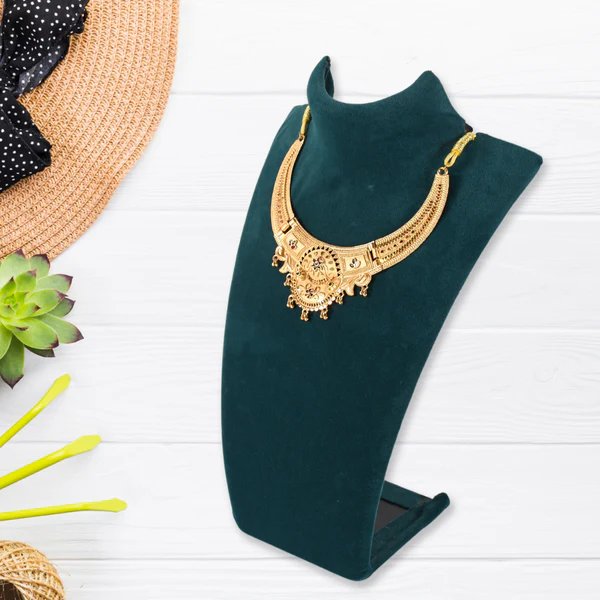 Elegant Gold-Plated Necklace Set for Women ? Traditional Jewelry with Matching Earrings | Perfect for Weddings and Festivals