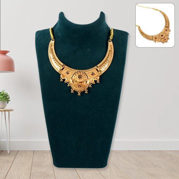 Elegant Gold-Plated Necklace Set for Women ? Traditional Jewelry with Matching Earrings | Perfect for Weddings and Festivals