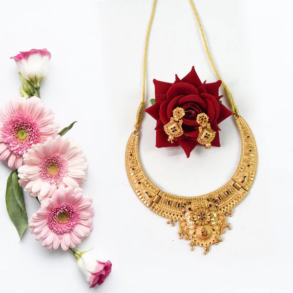 Glamorous Gold Plated Necklace Set for Women ? Shine Bright at Every Event | Statement Jewelry for Festive Wear