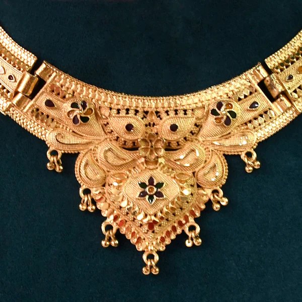 Gold Plated Necklace Set for Women ? Classic Indian Jewelry for Weddings, Parties & Daily Wear ? Elegant Gold Tone Necklace with Earrings