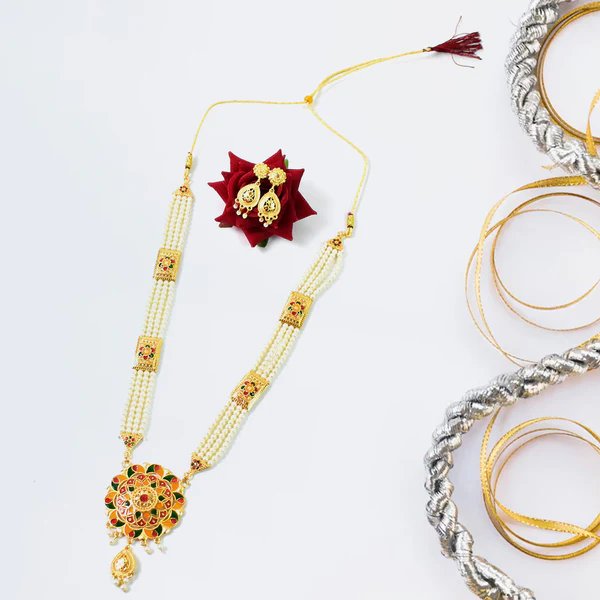 Classic Moti Pearl Necklace Set for Women ? Luxurious Indian Pearl Jewelry with Earrings ? Perfect for Weddings, Parties & Traditional Wear