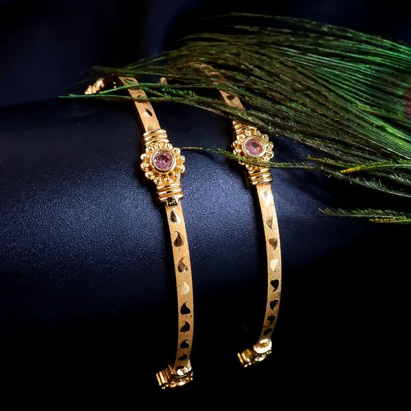 Womens Pride Traditional Gold Plated Bangles Elegant Indian Design for Weddings & Special Occasions