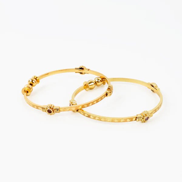 Womens Pride Traditional Gold Plated Bangles Elegant Indian Design for Weddings & Special Occasions