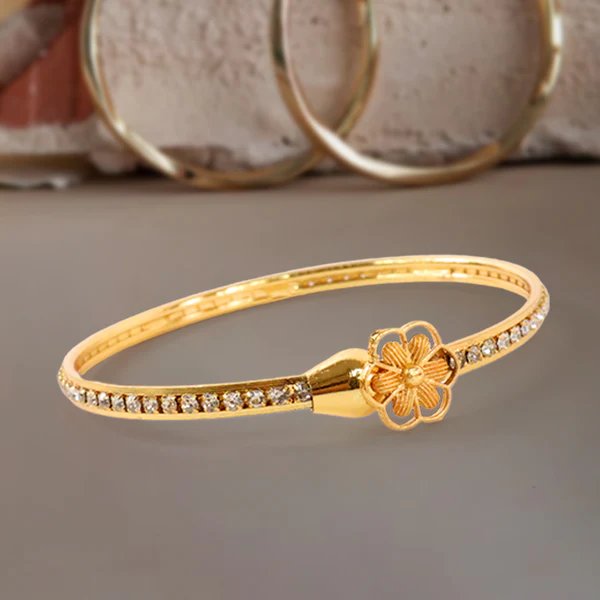 Fashion Latest Traditional Design Gold Plated Adjustable Bracelet Bangles for Women Adjustable Fit, Elegant Jewelry for Special Occasions