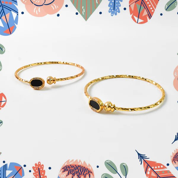 Classic Golden Bangles (1 Pair) Traditional Gold Plated Bangles for Women, Perfect for Weddings, Festivals & Gifts