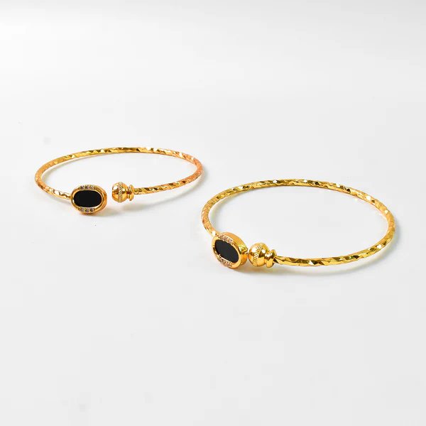 Classic Golden Bangles (1 Pair) Traditional Gold Plated Bangles for Women, Perfect for Weddings, Festivals & Gifts